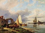 Pieter Christian Dommerson Famous Paintings - On The Spaarne, Haarlem